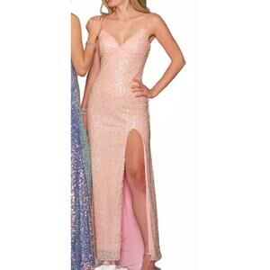NEW DAVE & JOHNNY prom dress in multi pink